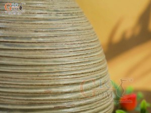 Lọ hoa gốm dáng đầm màu nâu rêu, cao 32cm