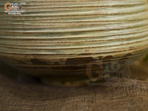 Lọ hoa gốm dáng đầm màu nâu rêu, cao 32cm