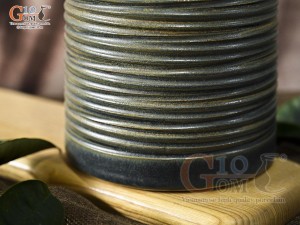 Lọ hoa dáng ống trụ vân sóng màu rêu, cao 30cm