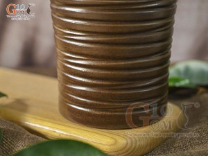 Lọ hoa gốm dáng ống vân sóng, cao 35cm