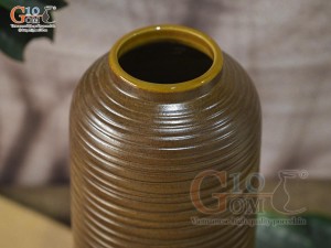 Lọ hoa gốm dáng rỏ cua vân sóng, cao 27cm