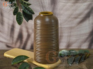 Lọ hoa gốm dáng rỏ cua vân sóng, cao 27cm