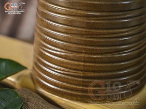 Lọ hoa gốm dáng trụ cổ nhỏ vân sóng, cao 33cm