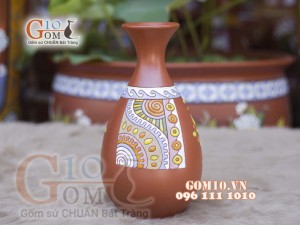 Lọ hoa gốm đất đỏ dáng thon, cao 26cm Lọ hoa gốm đất đỏ dáng thon, cao 26cm