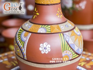 Lọ hoa gốm đất đỏ dáng tỏi 50cm