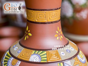 Lọ hoa gốm đất đỏ dáng tỏi 50cm