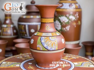 Lọ hoa gốm đất đỏ dáng tỏi 63cm