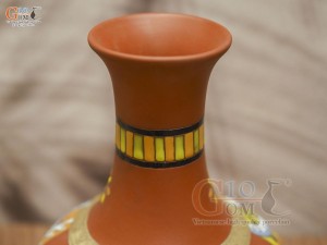 Lọ hoa men gốm dáng tỏi chân cao 31cm