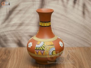 Lọ hoa men gốm dáng tỏi chân cao 31cm