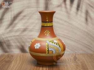 Lọ hoa men gốm dáng tỏi chân cao 31cm