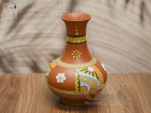 Lọ hoa men gốm dáng tỏi chân cao 31cm