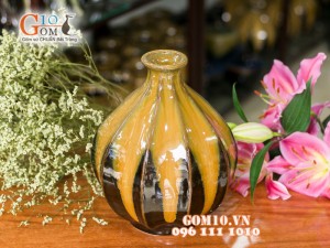 Lọ hoa men hỏa biến dáng bí 27cm