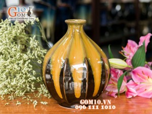 Lọ hoa men hỏa biến dáng bí 27cm