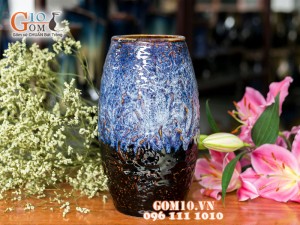 Lọ hoa men hỏa biến dáng bom 29cm