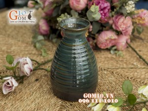 Lọ hoa men hỏa biến, dáng bụng béo - cao 24cm