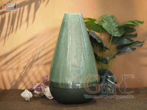 Lọ hoa men hỏa biến dáng miệng nhỏ, cao 36cm