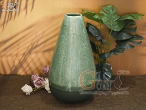 Lọ hoa men hỏa biến dáng miệng nhỏ, cao 36cm