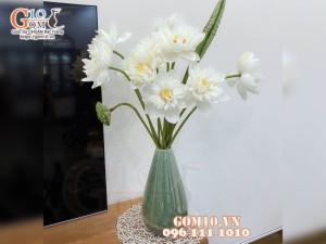 Lọ hoa men hỏa biến dáng miệng nhỏ, cao 36cm