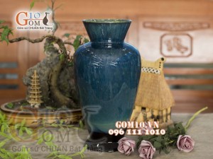 Lọ hoa men hỏa biến dáng phễu, cao 34cm