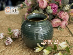 Lọ hoa men hỏa biến, dáng vò bé - cao 23cm