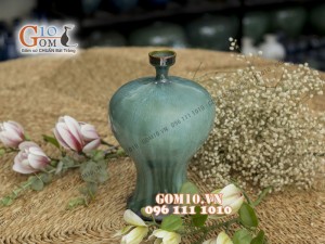 Lọ hoa men ngọc, dáng hút lộc - cao 26cm