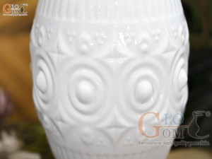 Lọ hoa men trắng miệng loe, cao 30cm