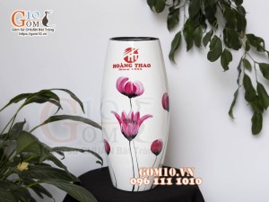 Lọ hoa sơn mài dáng bom, in logo quà tặng