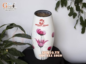 Lọ hoa sơn mài dáng bom, in logo quà tặng