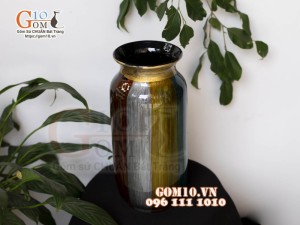 Lọ hoa sơn mài dáng phích đa màu, cao 31cm