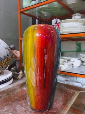 Lọ hoa sơn mài dáng phích đa màu cao 28cm