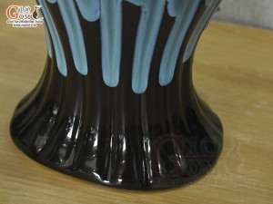 Lọ hoa tay phật men hoả biến xanh đá, cao 35cm