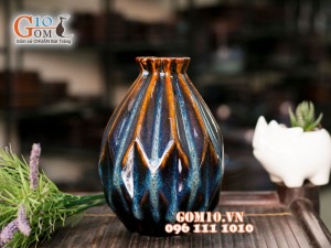 Lọ hoa trang trí men hỏa biến 20cm