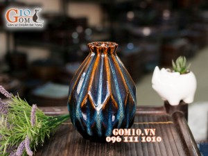 Lọ hoa trang trí men hỏa biến 20cm