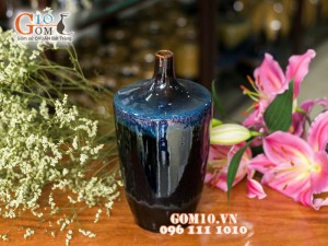 Lọ hút lộc men hỏa biến miệng nhỏ 27cm