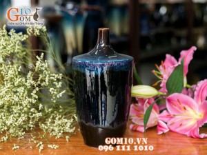 Lọ hút lộc men hỏa biến miệng nhỏ 27cm