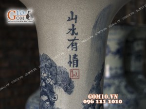 Lọ lộc bình men rạn họa tiết Tùng Chùa 1m6