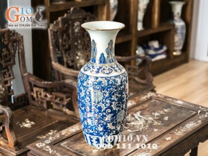 Lọ lộc bình vẽ phù dung vàng kim 56cm