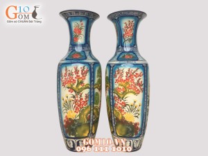 Lọ lộc bình vẽ tứ cảnh cao 90cm