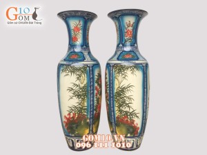 Lọ lộc bình vẽ tứ cảnh cao 90cm