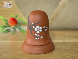 Lọ tăm đỏ gốm tử sa vẽ hoa