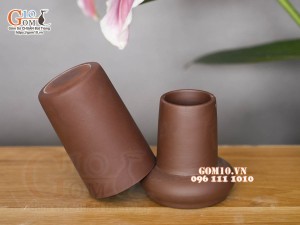 Lọ tăm gốm chỉ nâu