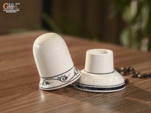Lọ tăm men cổ vẽ hoa móc (Hàng Đặt SX)