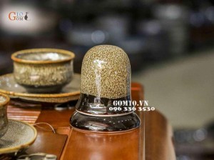 Lọ tăm men gấm vàng