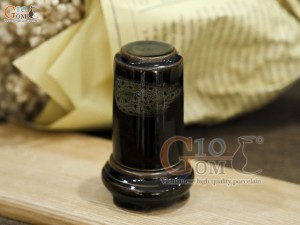 Lọ tăm men hỏa biến gấm quẹt màu mật ong