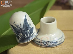 Lọ tăm men rạn cổ họa tiết chuồn khoai