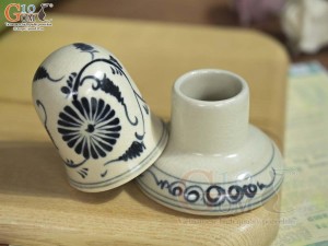Lọ tăm men rạn họa tiết hoa cúc