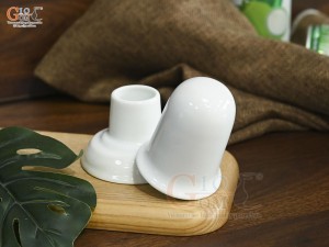 Lọ tăm men trắng trơn