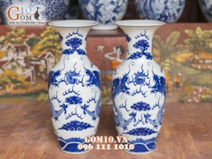 Lọ tiểu lộc bình men rong cỏ vẽ rồng cao 50cm ( Hàng vẽ tay )