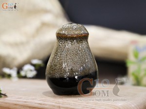 Lọ tiêu men gấm vàng