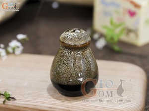 Lọ tiêu men gấm vàng